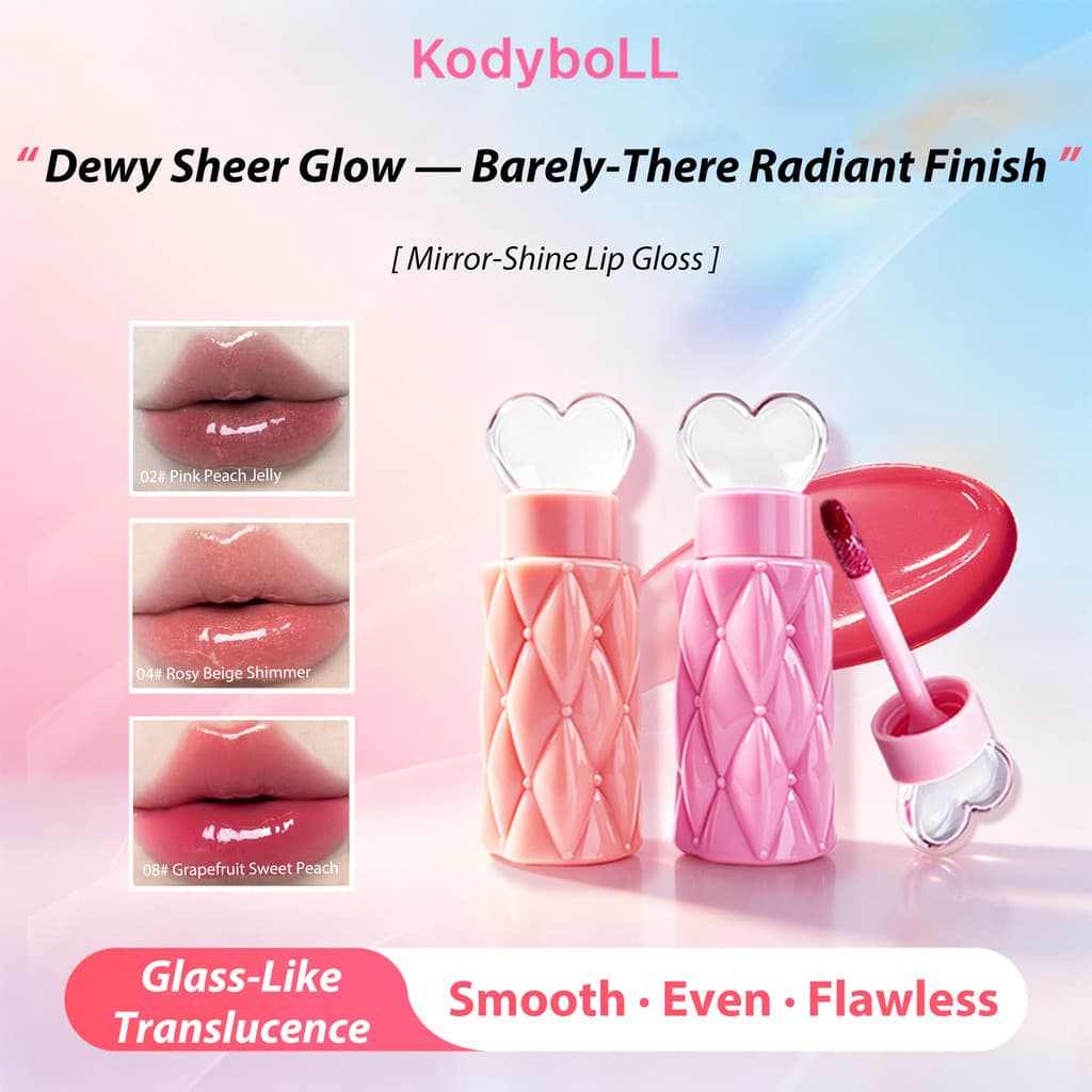 Kodybolll Brilho Labial Espelhado De Longa Duração Batom Líquido Hidratante À Prova D'água Para Iniciantes Filtro Facial