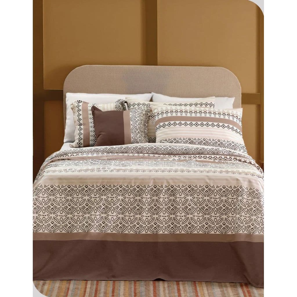 Jogo de Cama Casal Teka 160Fios 4Peças Enxoval Elástico Casal 138x188 Roupa Estampada confortável