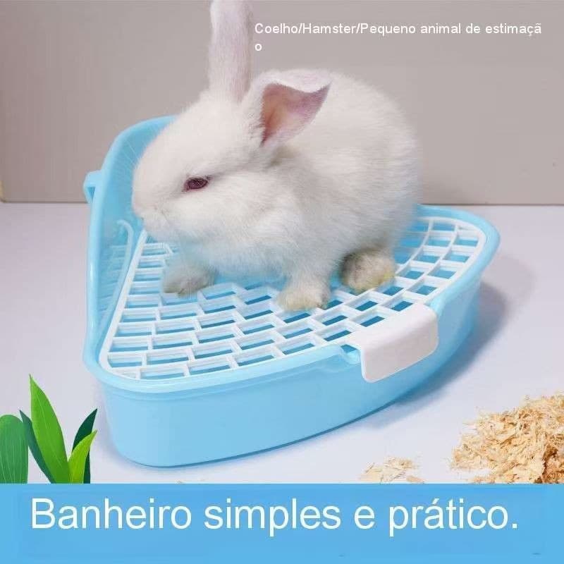 Caixa de Areia Triangular para Chinchila e Coelho Anão, Sanitário para Porquinho-da-Índia, Suprimentos Simples e Conveni