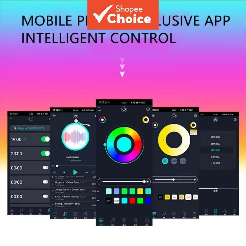 Lâmpada LED Inteligente Bluetooth 4.0 Tuya, Controle por APP, Regulável 15W E27, RGB+CW+WW, Muda de Cor, Compatível com