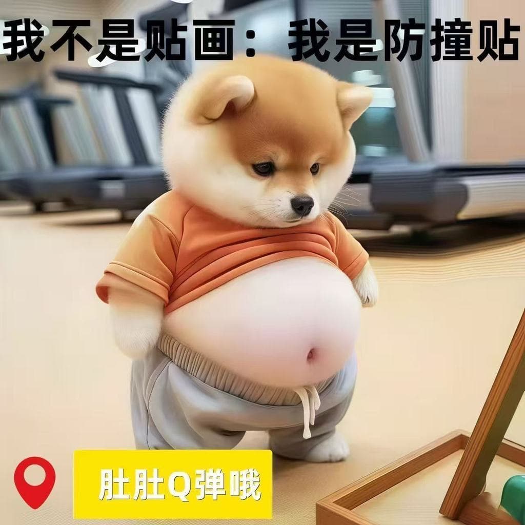 Gordo Shiba cão bonito dos desenhos animados cão gordo geladeira adesivo pitada jogar almofada Anti-colisão Silicone dec