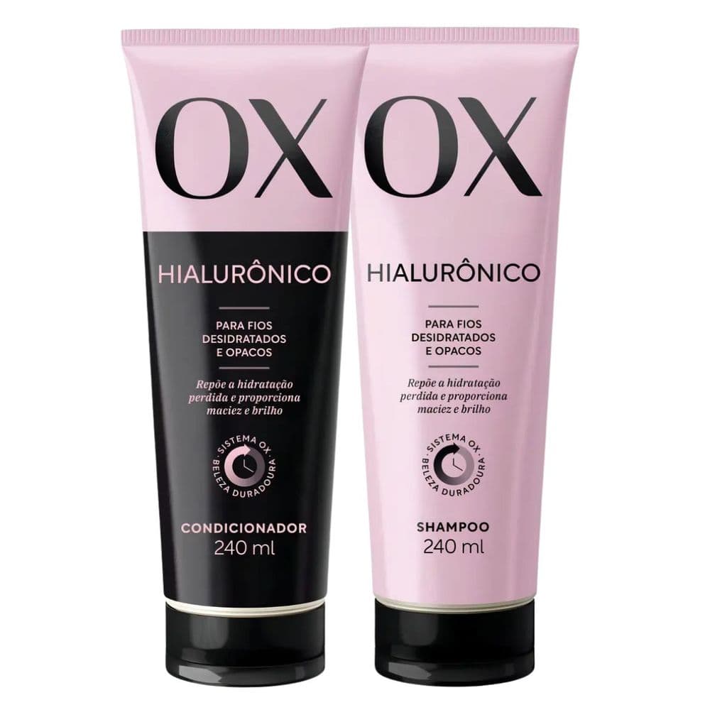 Kit Shampoo e Condicionador OX Hialurônico Hidratação 240ml
