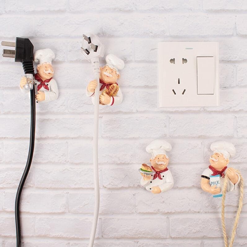 Cozinha forte Viscose Plug gancho criativo dos desenhos animados cabo de alimentação Rack de armazenamento sem perfuraçã