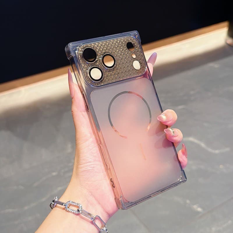 Ângulo Reto Resistente A Quedas TPU Mudança De Cor Em Segundos Capa De Telefone Para IPhone 11 12 13 14 15 16 17 Pro Max