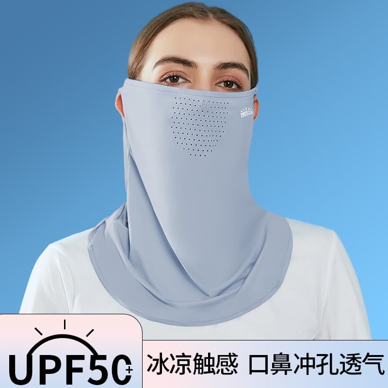 Protetor solar máscara facial feminino respirável pára-sol rosto cheio Anti-ultravioleta pescoço proteção babador capa c