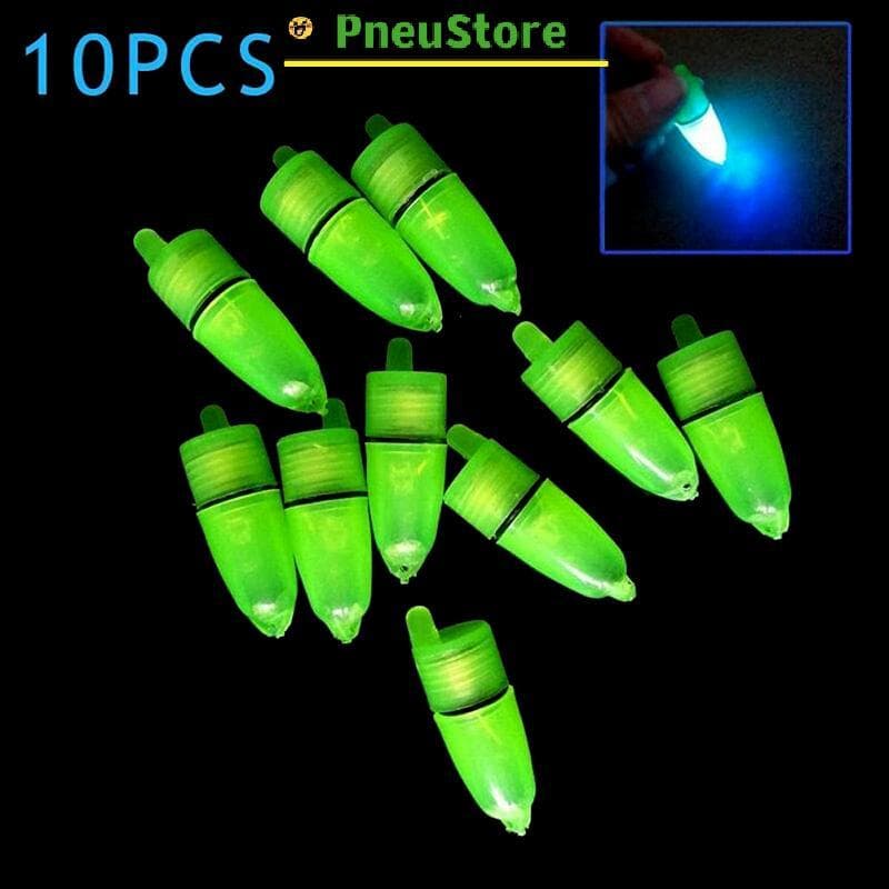 haostone 10 Pçs/Set Led Luminoso Sinos De Pesca Clipe De Alarme Plástico Noite Vara Ponta Luz Sino Mordida Anel Isca De