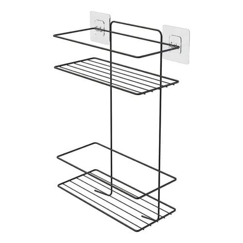 Porta Shampoo Suporte Box Banheiro Ventosa Metal Aramado Preto