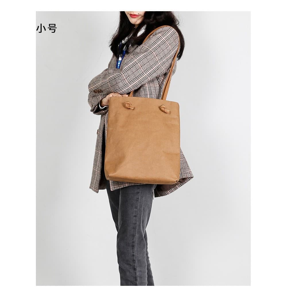 Bolsa feminina na moda marca bolsa de ombro All-Match saco de papel Kraft ins na moda feminina cor sólida sacola grande