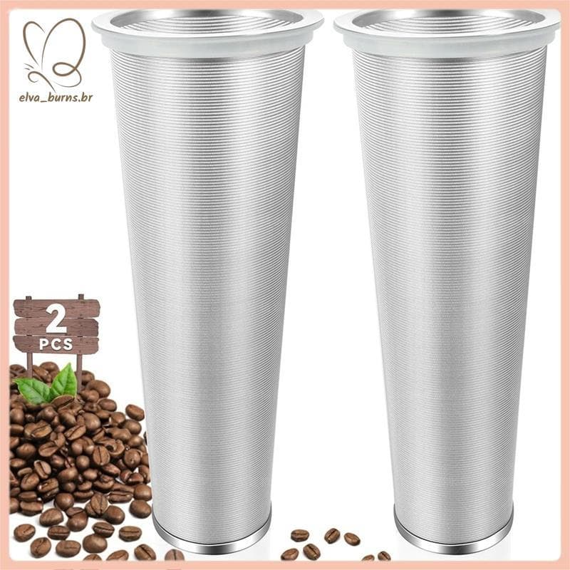 [elva_burns.br] 2 PCS Filtro De Café De Fermentação Fria , Produto Comestível De Aço Inoxidável , Cafeteira , Máquina De