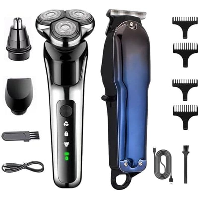 Barbeador Elétrico Para Homens , Navalha Elétrica E Aparador De Cabelo Barbeadores Recarregáveis Com Costeletas De Nariz