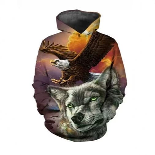 Moletom casual com estampa 3D solta 2026, roupa masculina moderna e elegante, pulôver masculino solto com estampa de ani