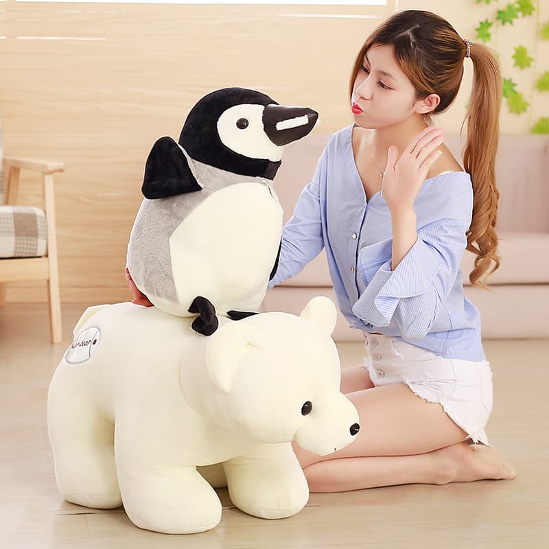 Urso Polar boneca pequeno urso branco pinguim brinquedo de pelúcia boneca abraço urso bebê crianças namorada presente pa