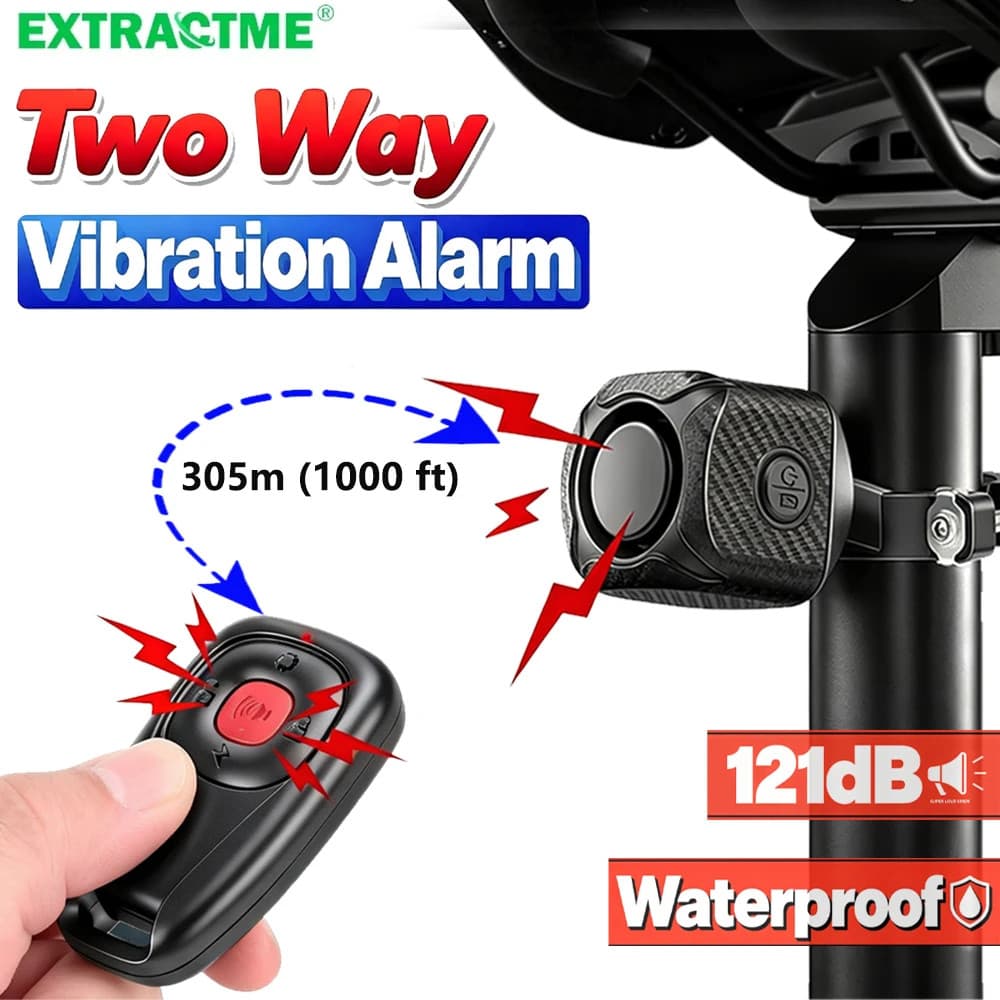 Sistema De Segurança De Alarme De Vibração De Bicicleta De Motocicleta Bidirecional Sem Fio 121dB Sirene Alta IP65 À Pro