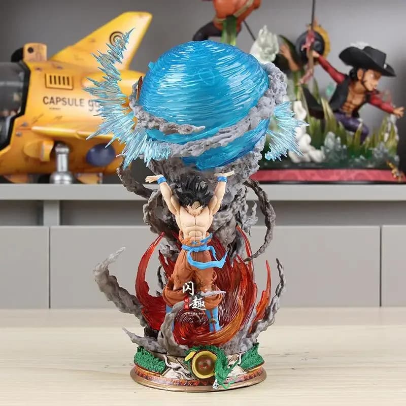25cm Son Goku Dragon Ball Anime Figura Super Genki Bomba Luminosa Figuras Gk Estatueta Pvc Estátua Modelo Boneca
