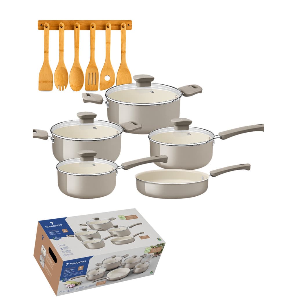 Jogo de panelas tramontina ceramica 10 peças veronese antiaderente