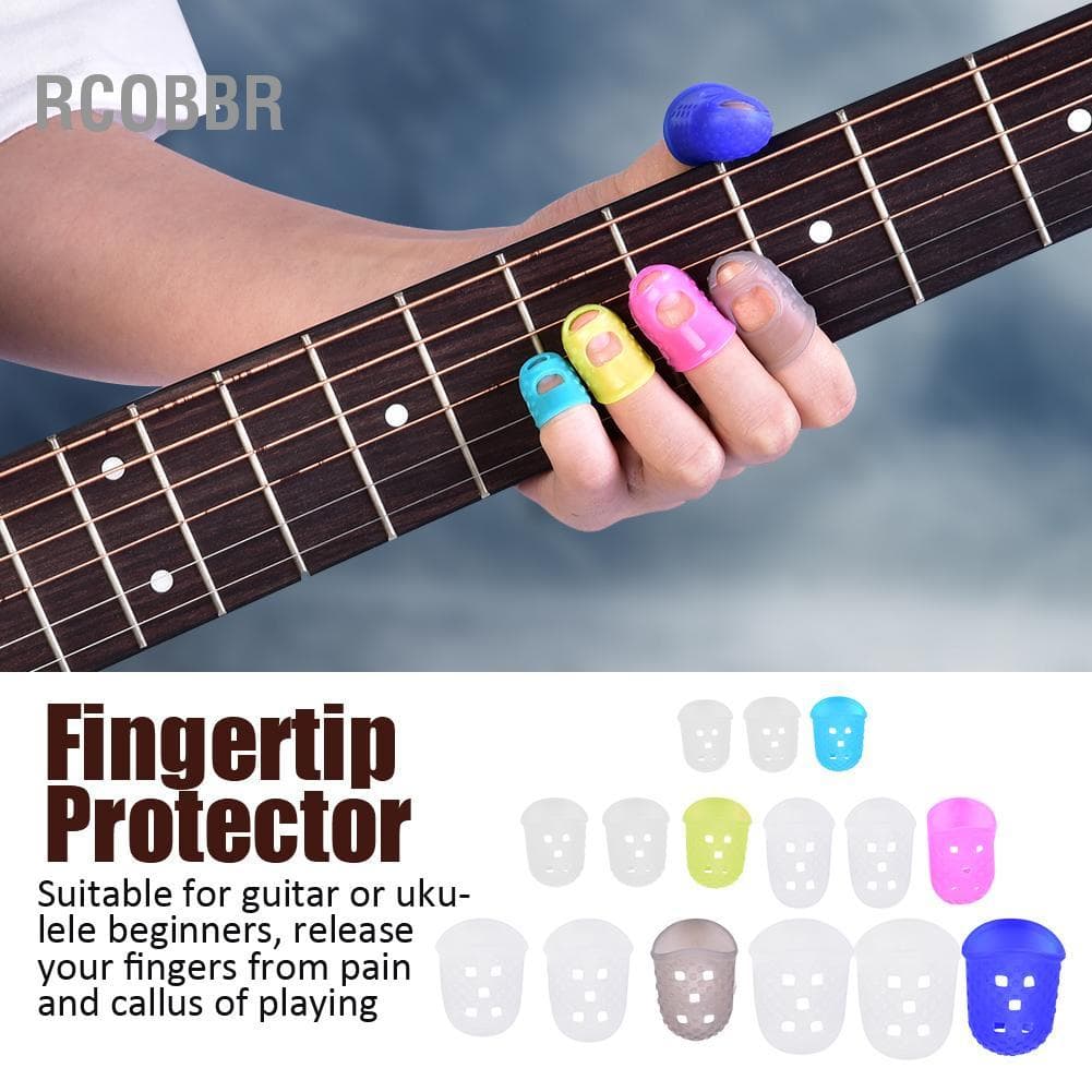 Rcobbr Palhetas de dedo para guitarra de silicone Irfora e protetores de ponta dos dedos - Design antiderrapante com