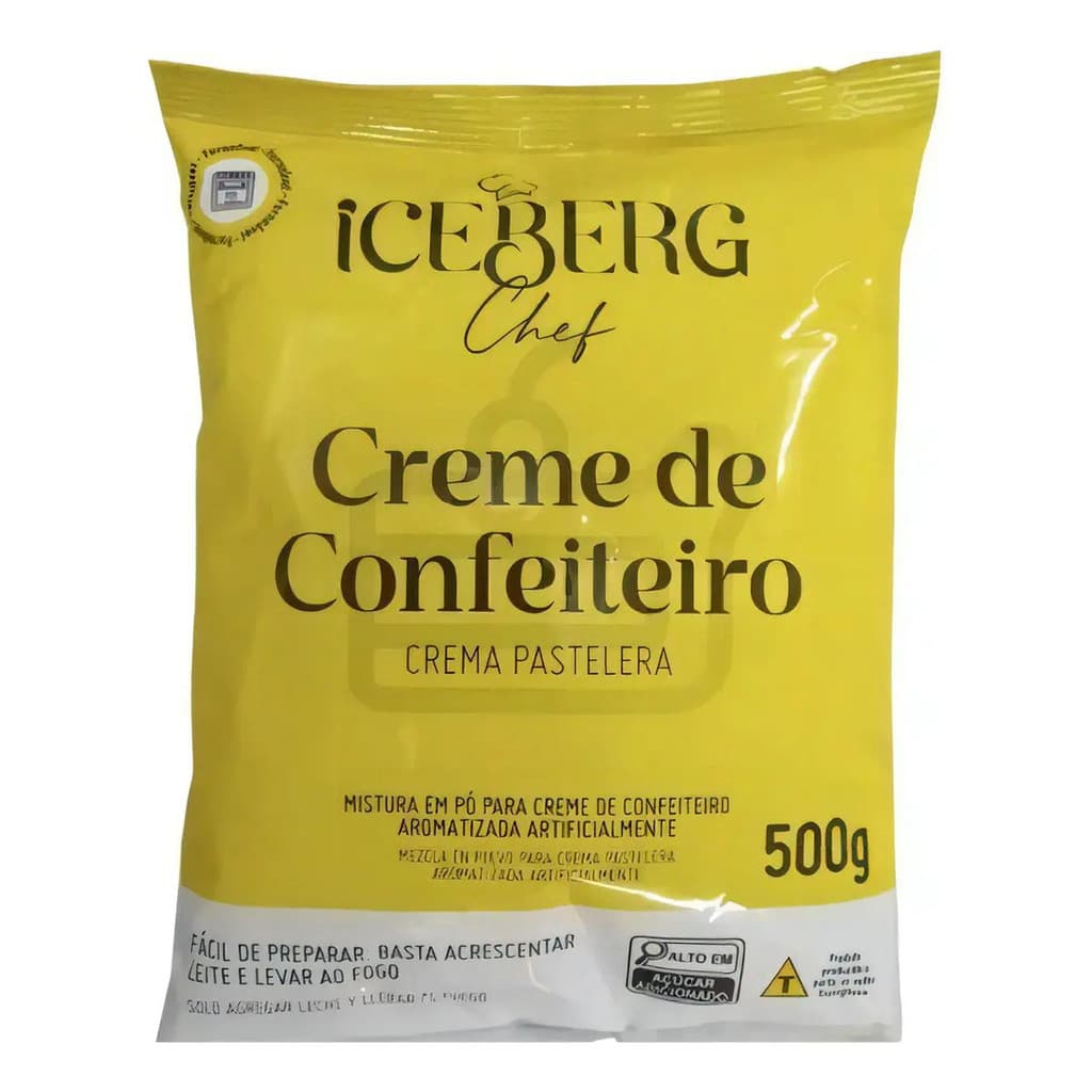 Iceberg Chef Creme Confeiteiro 500g – Praticidade para Rechear, Decorar e Finalizar Sobremesas