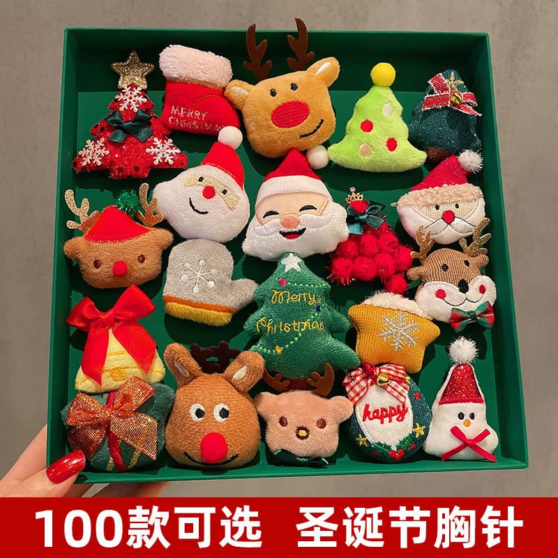 Novo estilo broche de natal feminino High-End requintado Elk pino decoração feriado pequeno presente boneco de neve crac