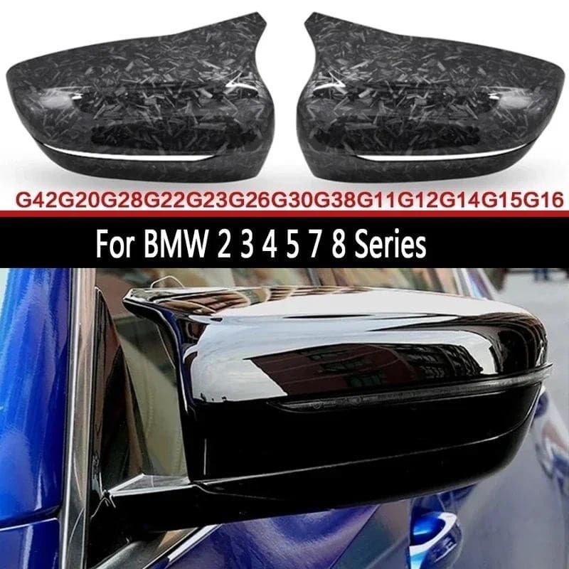Para BMW 2 3 4 Series G20 G42 G22 G23 Conchas De Espelho De Fibra De Carbono Tampa Retrovisor Luz Preta Capa Corpo kitau