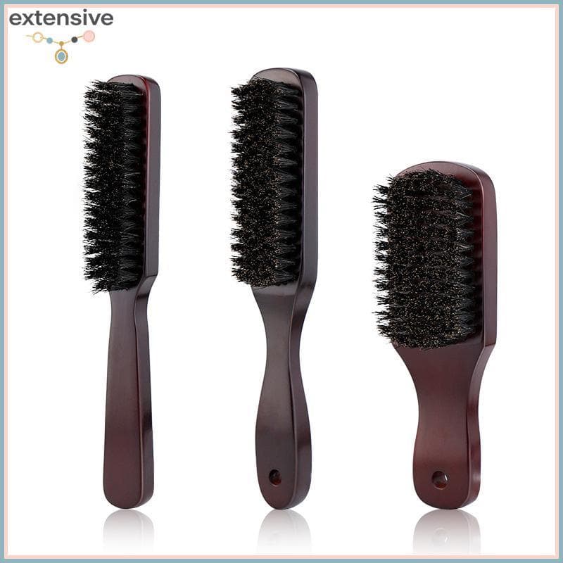 EA & Moda Escova De Cabelo Cabo De Madeira Cerdas De Javali Barba Estilo Desembaraçador Endireitar Marrom Massagem .