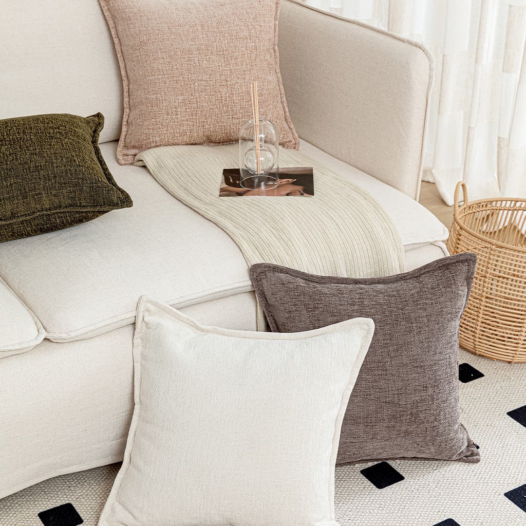 {Vida simples} estilo silencioso ins estilo simples cor lisa sofá travesseiro Retro cor removível lavável sala de estar