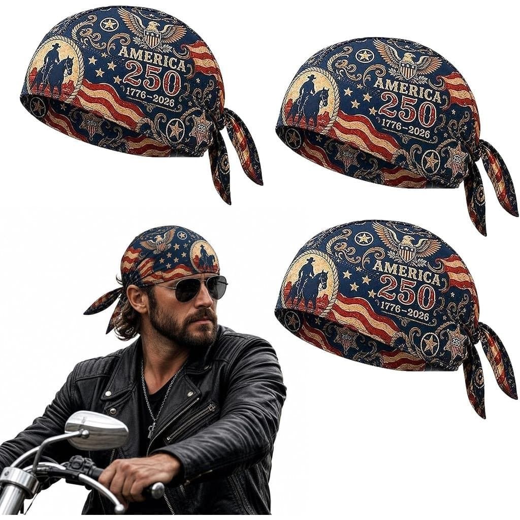 Chapéu de Ciclista Pirata America 250/Turbante para Motociclistas, Lenço Refrescante America 250 para Ciclismo