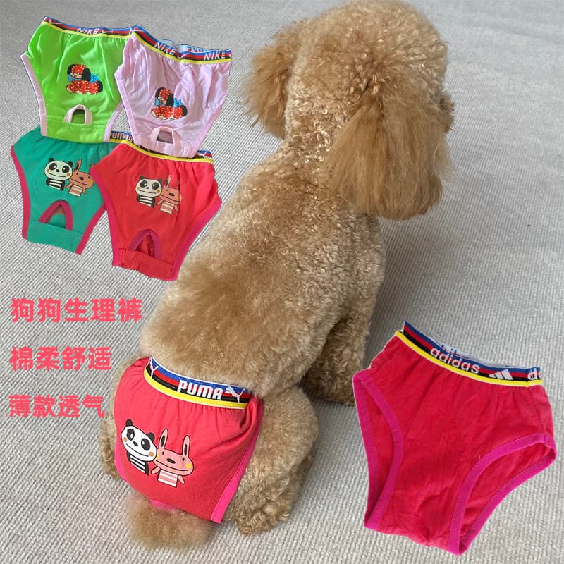 Calças menstruais para cães de estimação, algodão, estilo fino, respirável, período menstrual, calças sanitárias, mãe, T