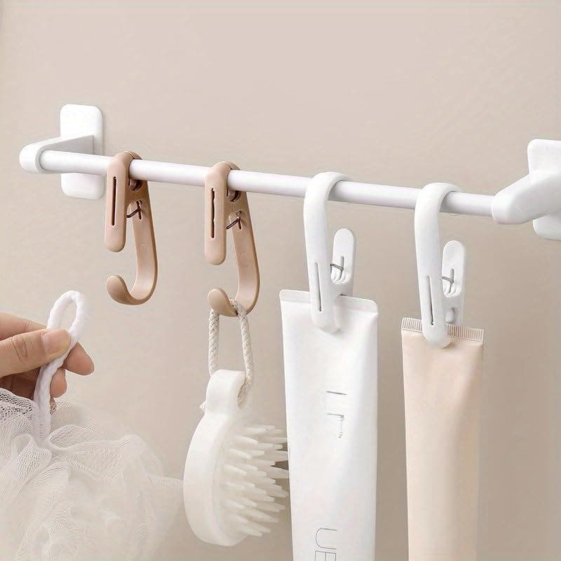 Conjunto de 10 clipes em forma de S versáteis para roupas, feitos de plástico durável. Ideal para pendurar toalhas de pr