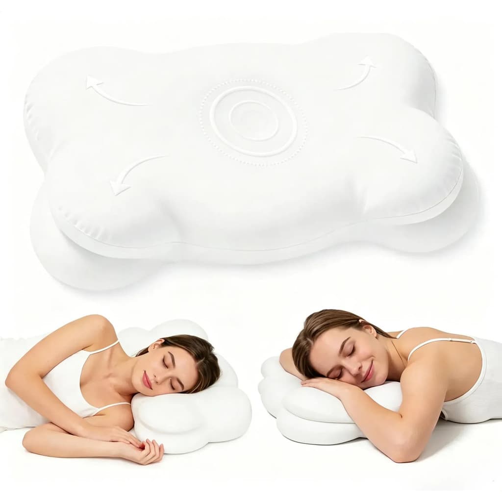 ALVOO Travesseiro Ortopédico Espuma Viscoelástica Pescoç Feito de espuma viscoelástica, possui design ergonômico para