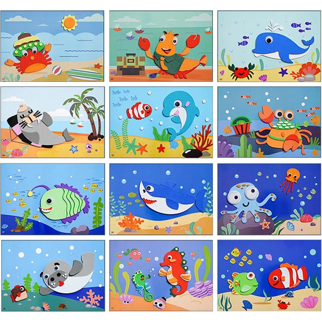 Adesivos De Espuma EVA 3D Para Crianças 12 Peças Pegajosa DIY Artesanato Pré-Escolar Arte Classe Desenho Adesivo Quebra-