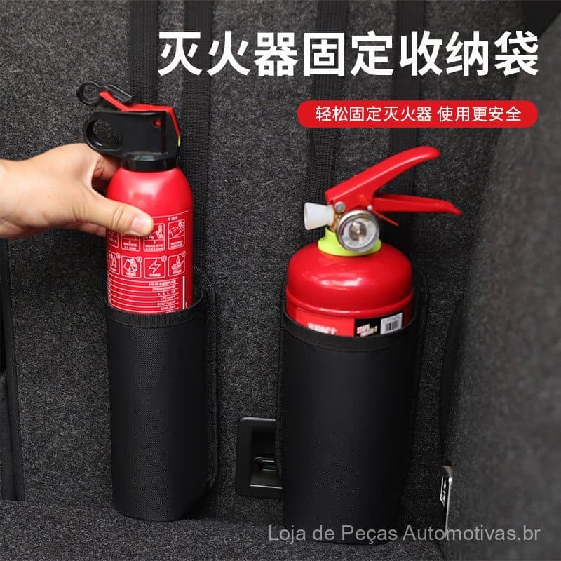 Bolsa de armazenamento para extintor de incêndio de carro, bolsa para encosto de banco de carro, bolsa para porta-copos