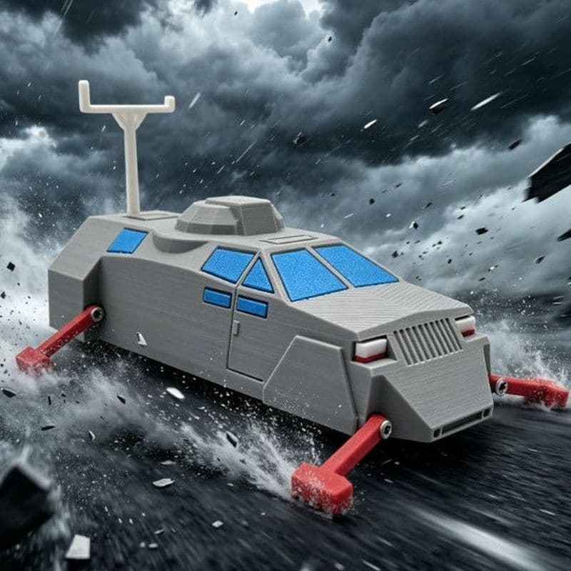 ((Versão atualizada) TIV1 Tornado Intercept Roda de carro Mostab móvel pode implantar tempestade intercept carro brinque