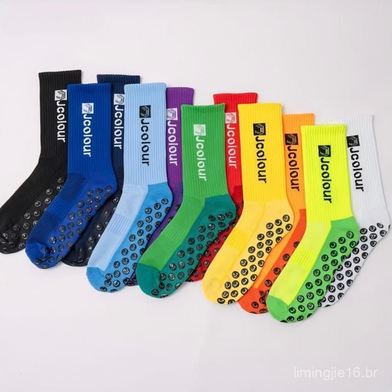 Kit 5 Meias Para Treino e Jogo Futebol Algodão Almofadadas De Alta Qualidade Antiderrapantes