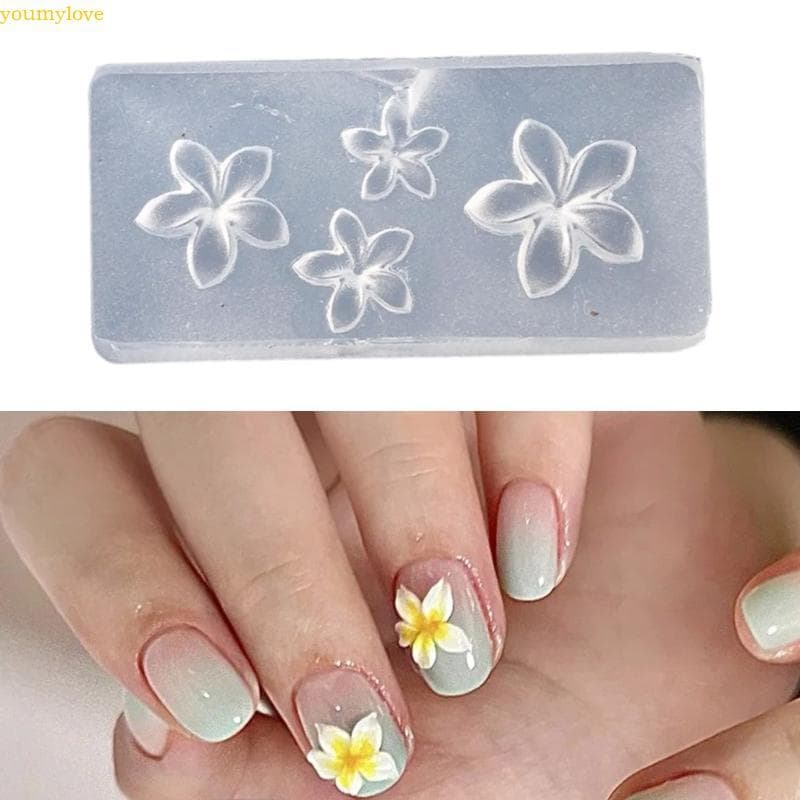 youmylove Nail Art Moldes Silicone Modelo Manicure Stencils Flores