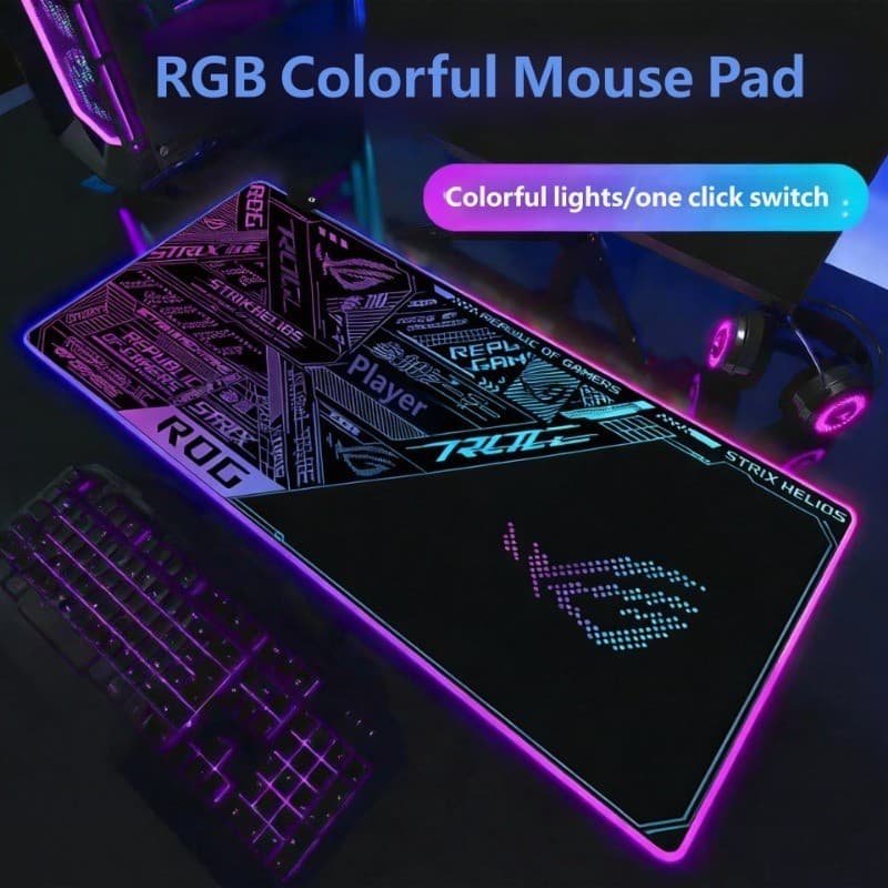 Prodígal olho RGB luminoso Mouse pad led colorido jogo mesa pad rog Super grosso fps teclado
