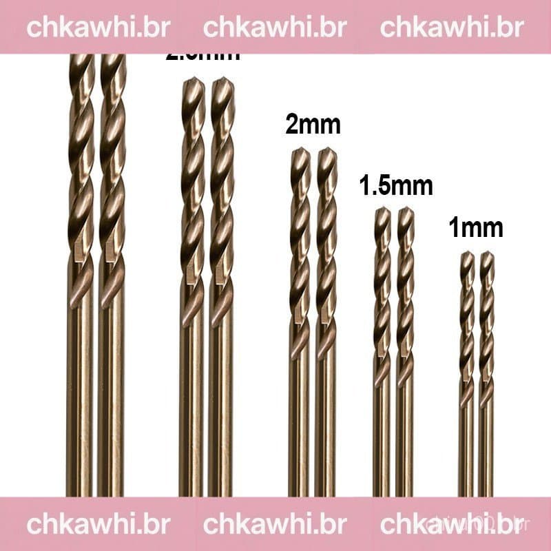 10pcs Jogo De Brocas De Torção Com Haste Reta HSS M35 Broca De Cobalto 1mm 1,5mm 2mm 2,5mm 3mm Utilizadas Para Aço Inoxi