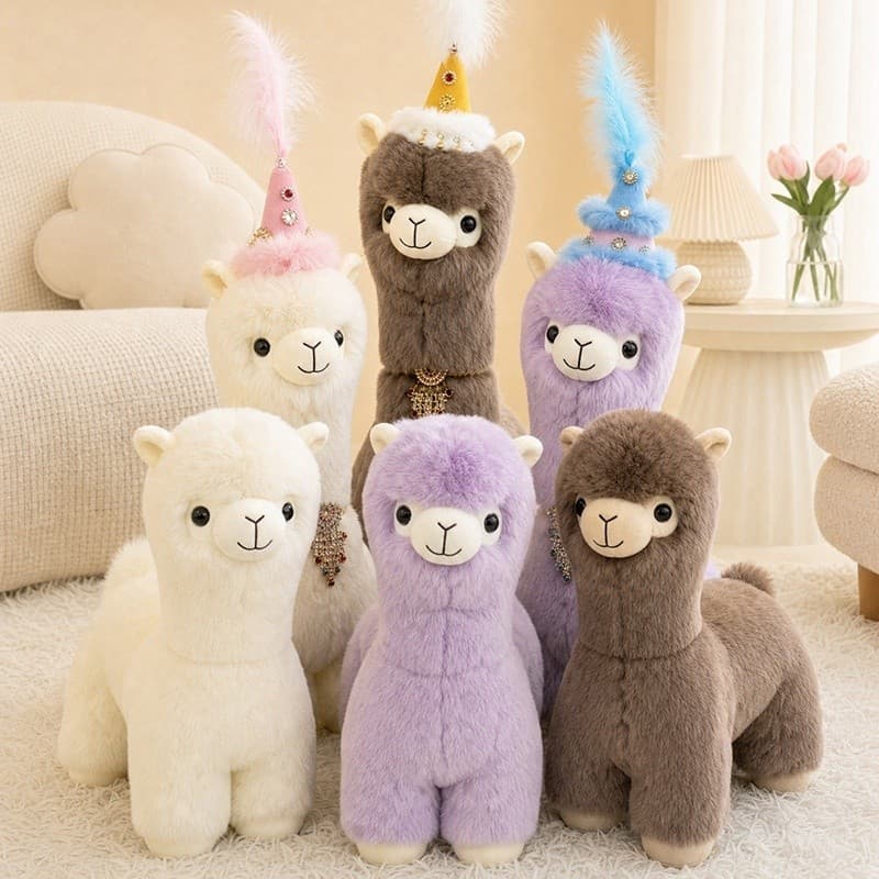 Brinquedo de Pelúcia Fofo de Alpaca e Lhama, Boneco de Pelúcia Macio e Fofinho, Almofada de Pelúcia de Tamanho Grande, D