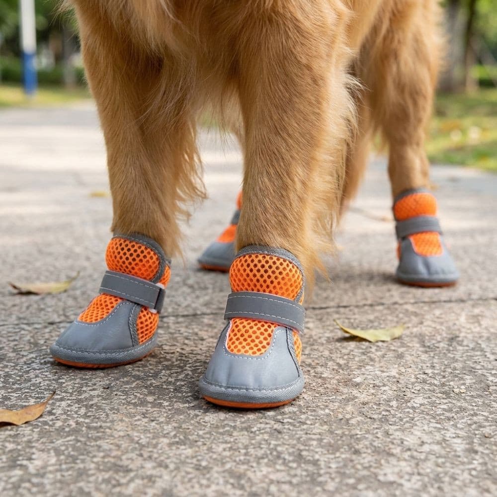 Botas De Rede Para Animais De Estimação , 4 Unidades , Sapatos De Malha Antiderrapantes Reflexivos Cães , Proteção Contr