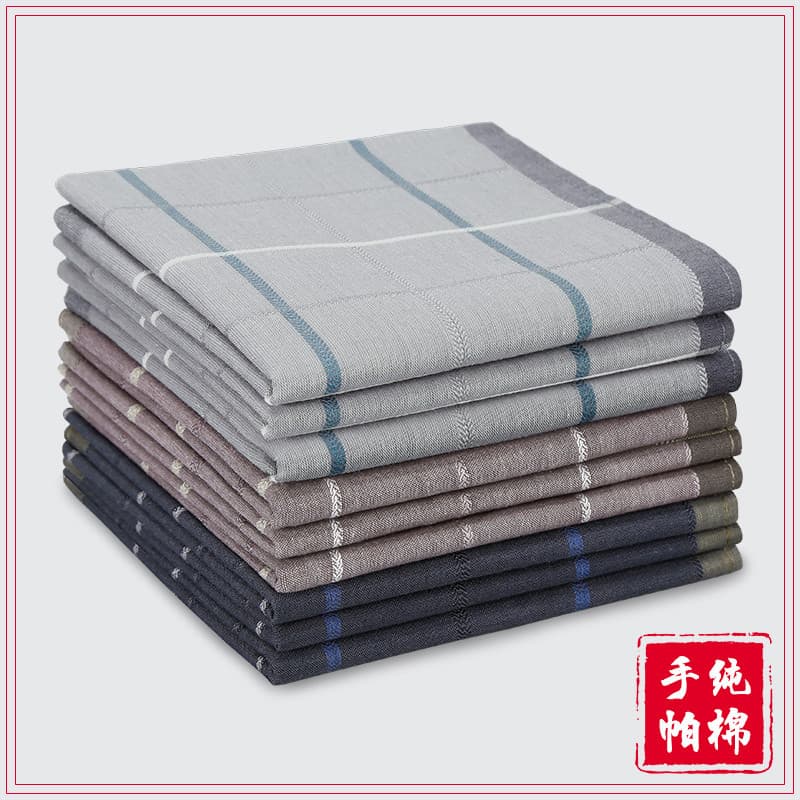 Lenço de algodão puro masculino, lenço quadrado pequeno para limpar o suor, lenço portátil para idosos, lenço pequeno an