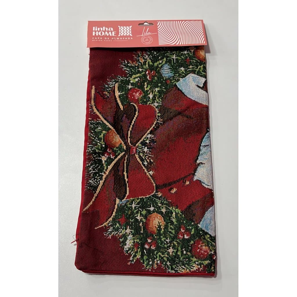 Capa de Almofada Natalina Papai Noel com Zíper 45x45