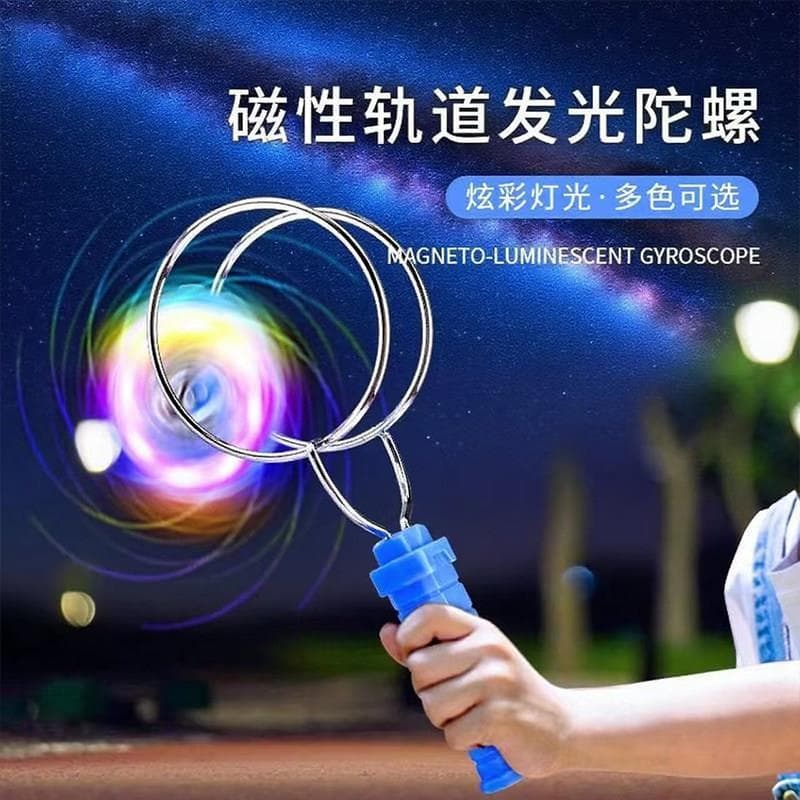 Crianças luminosa manivela pista magnética magia UU bola redonda magia voando ímã Yoyo bola colorido brinquedo superior