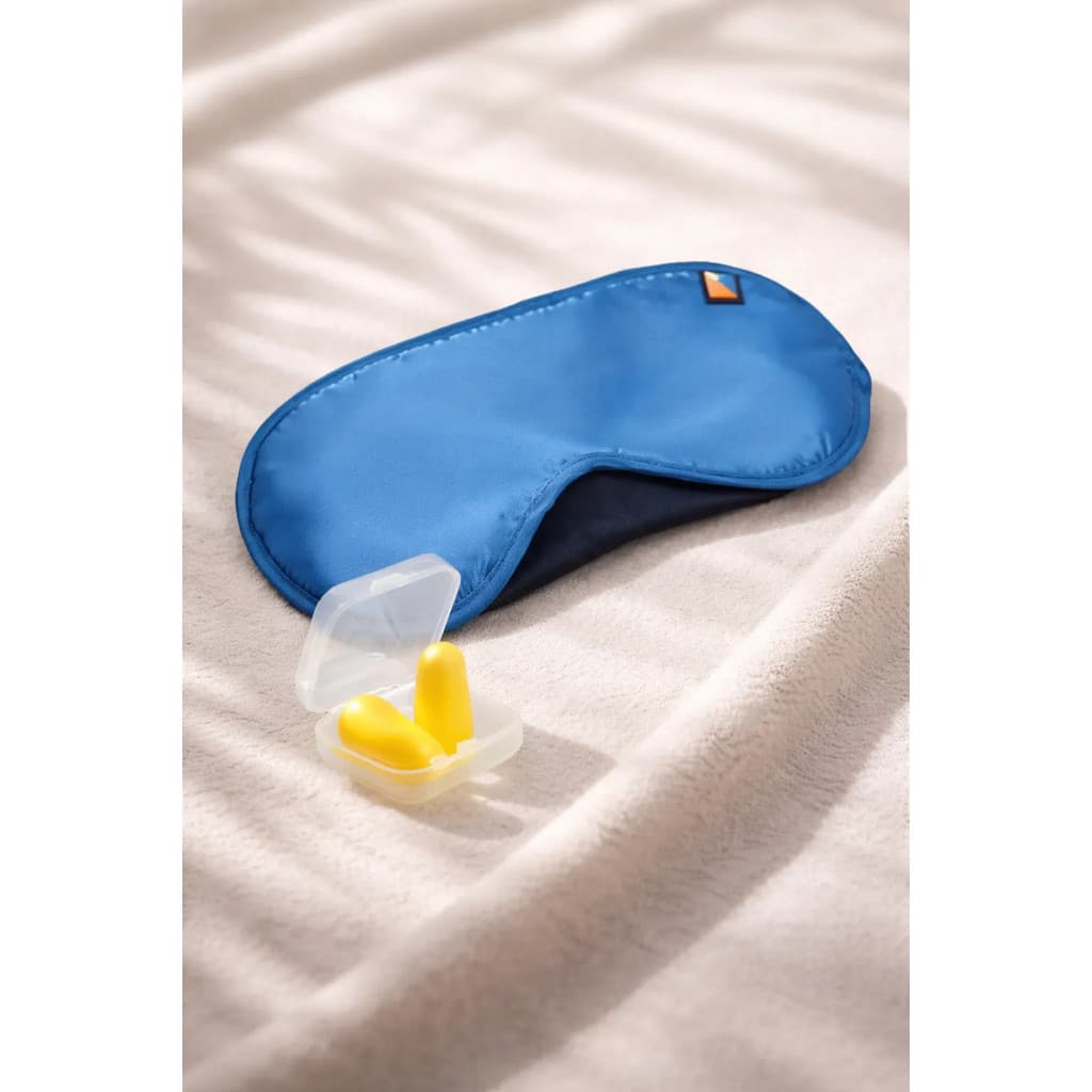 Máscara Para Dormir E Protetor Auricular Comfort Sleep Blue