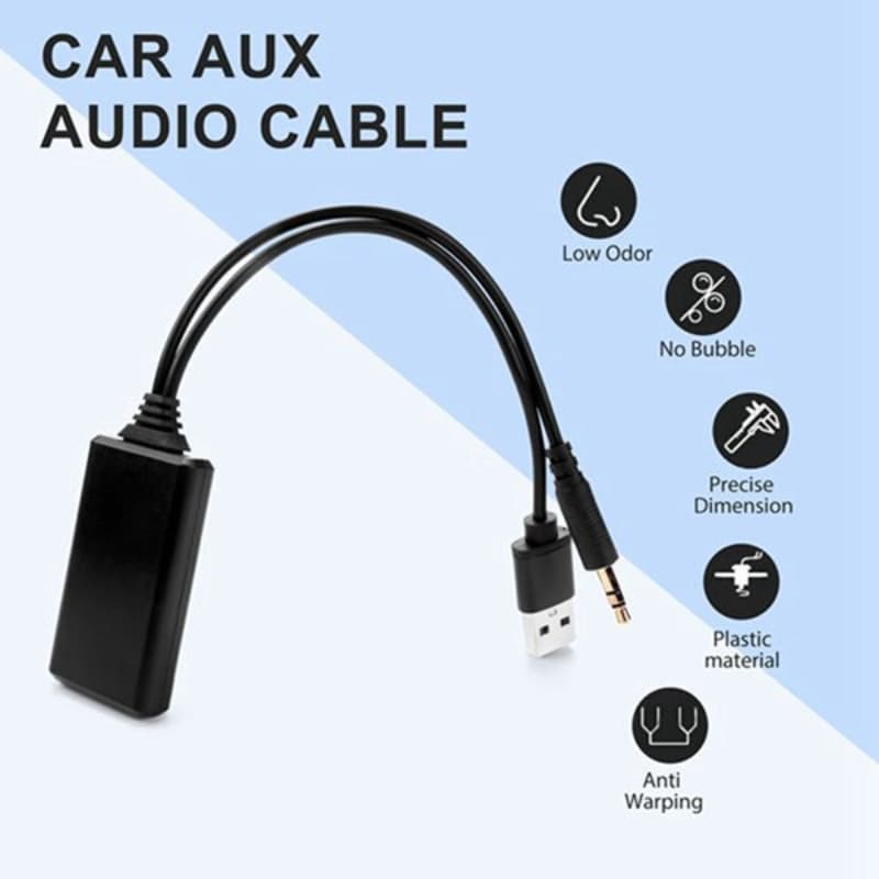 Receptor De Áudio Para Carro Bluetooth 5.0-Adaptador USB E Auxiliar De 3.5 Mm , Reprodutor De Música Sem Fio , Plug & Pl