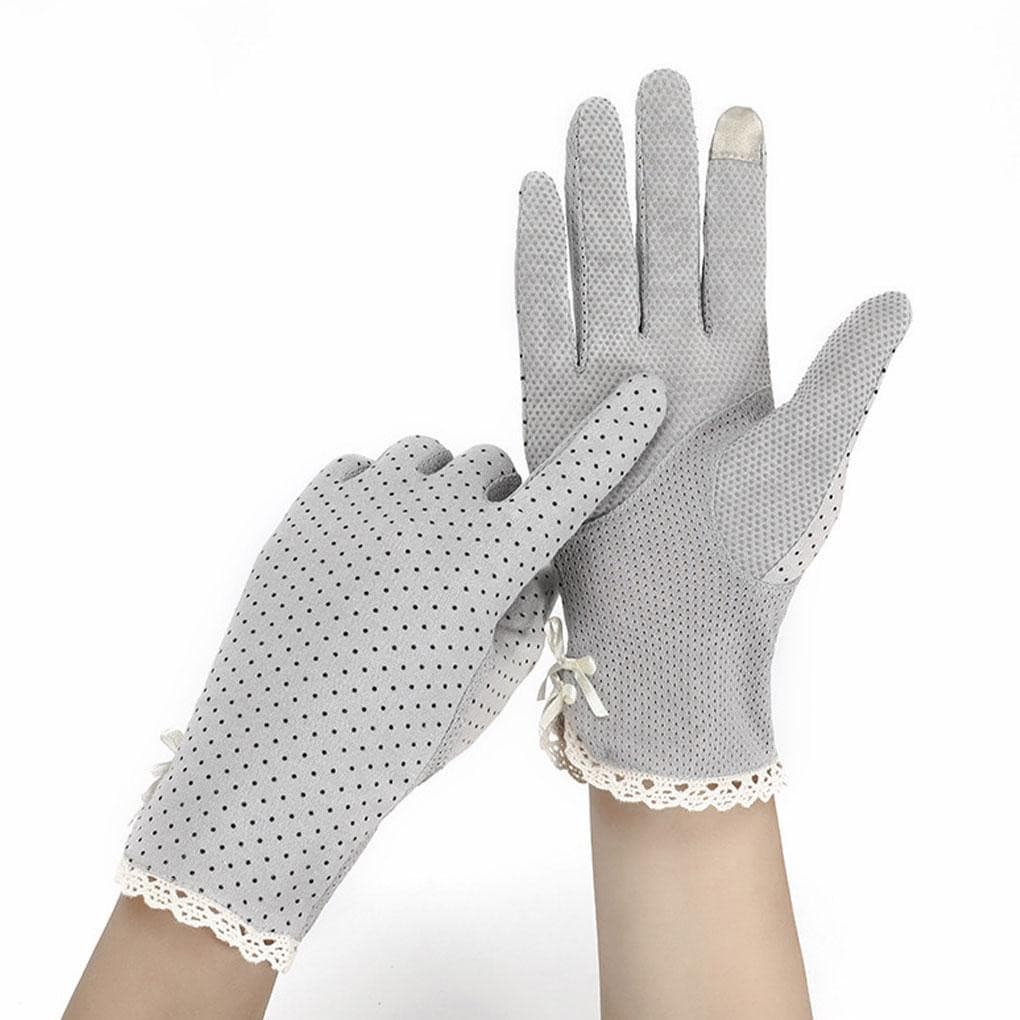 [solidvaue] Luvas À Prova De Sol Com Toque Na Ponta Do Dedo , Acessório Para Dirigir , Renda , Capa De Mão , Várias Core