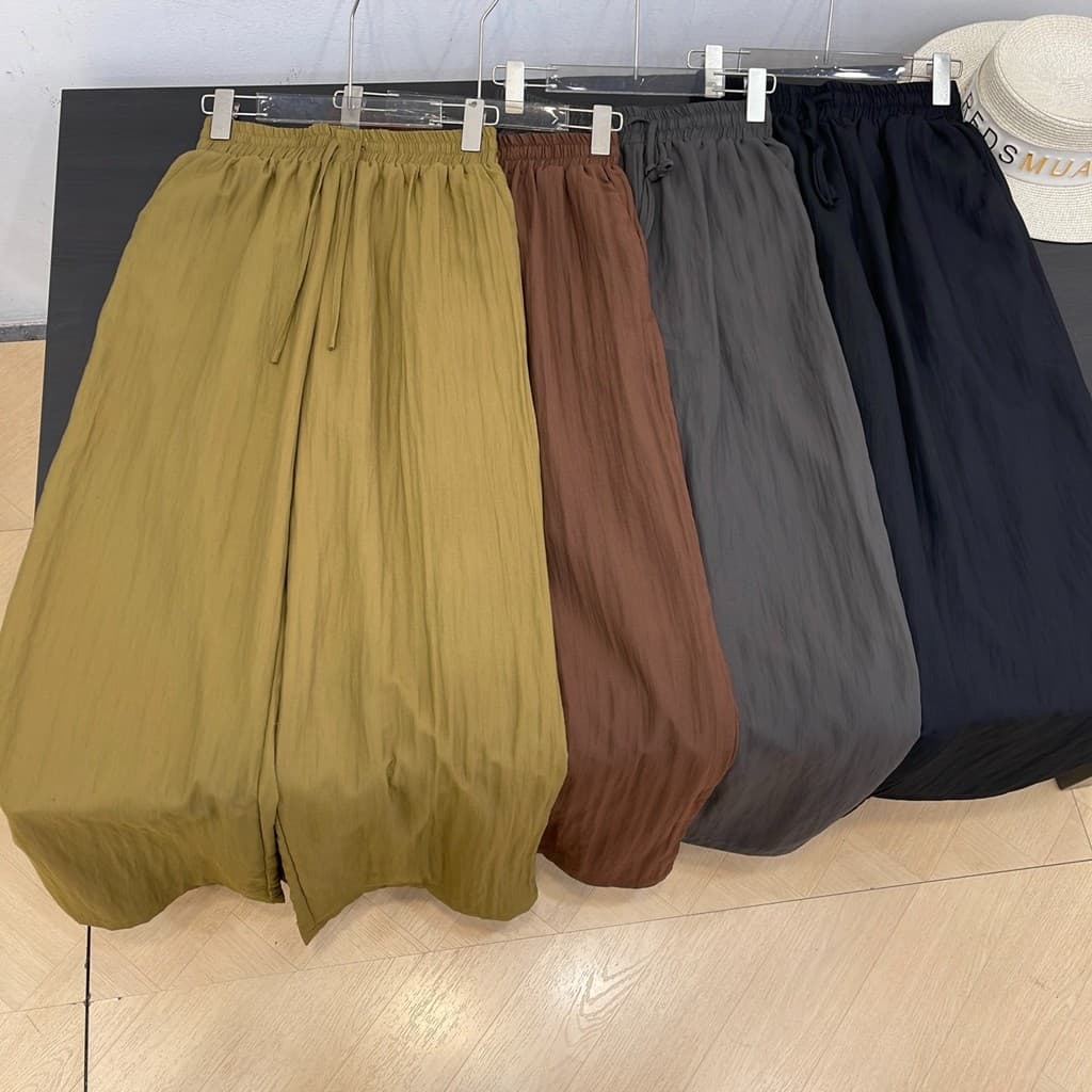Calças casuais moda novo estilo ampla cor sólida nicho novo estilo verão 2026 calças de cintura alta femininas F#21