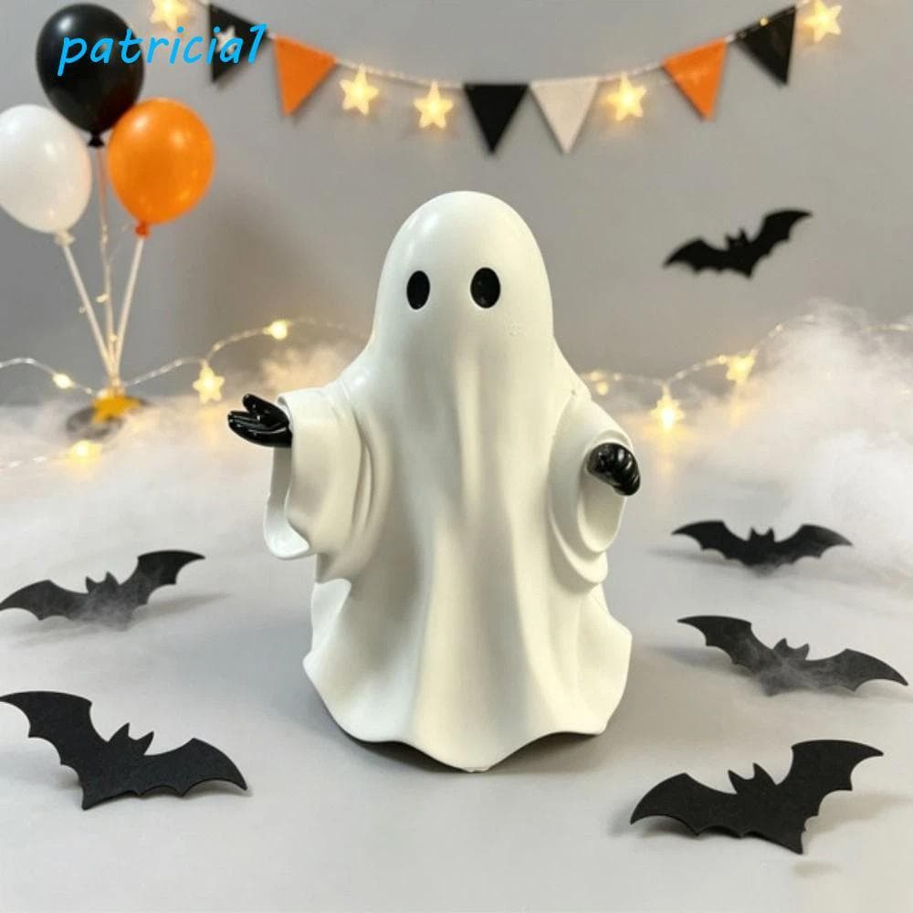 PATRICIA1 Estatueta Fantasma , Decoração De Resina De Cor Branca , Acabamento Fosco , Tamanho Em Miniatura , Ornamento D
