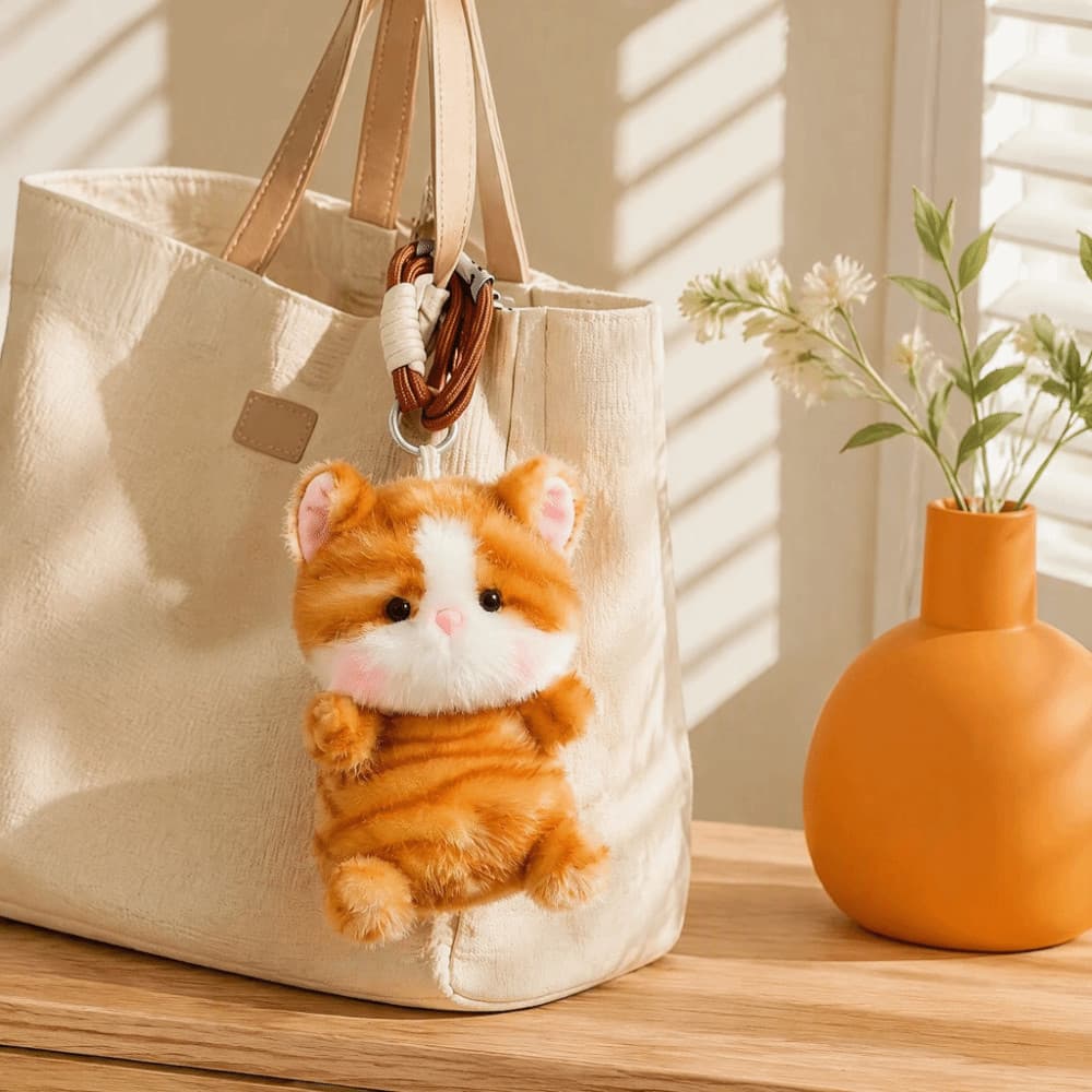 Chaveiro De Pelúcia De Gato , Macio De 15 Cm Para Design Fofo De 4 Cores , Pingente De Gatinho Super