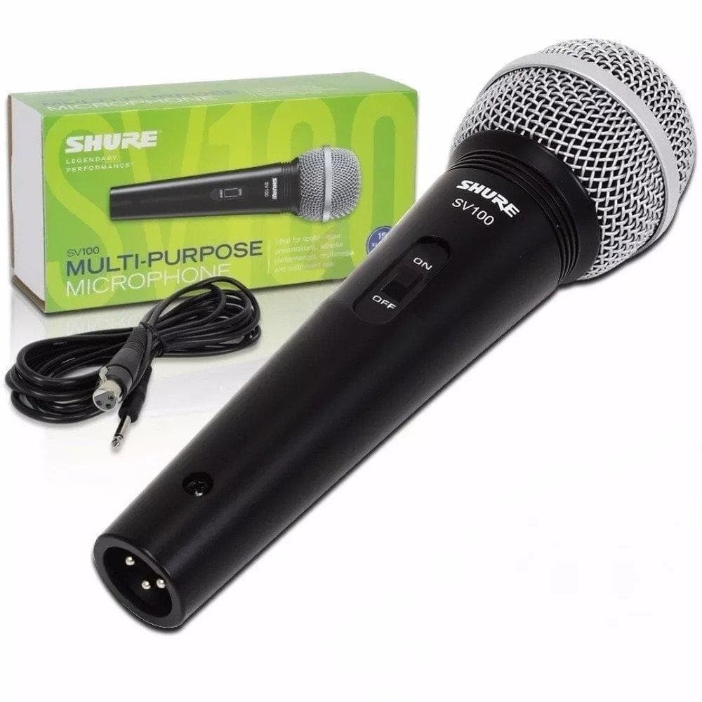 Microfone Dinâmico Shure SV100 com Cabo XLR-P10