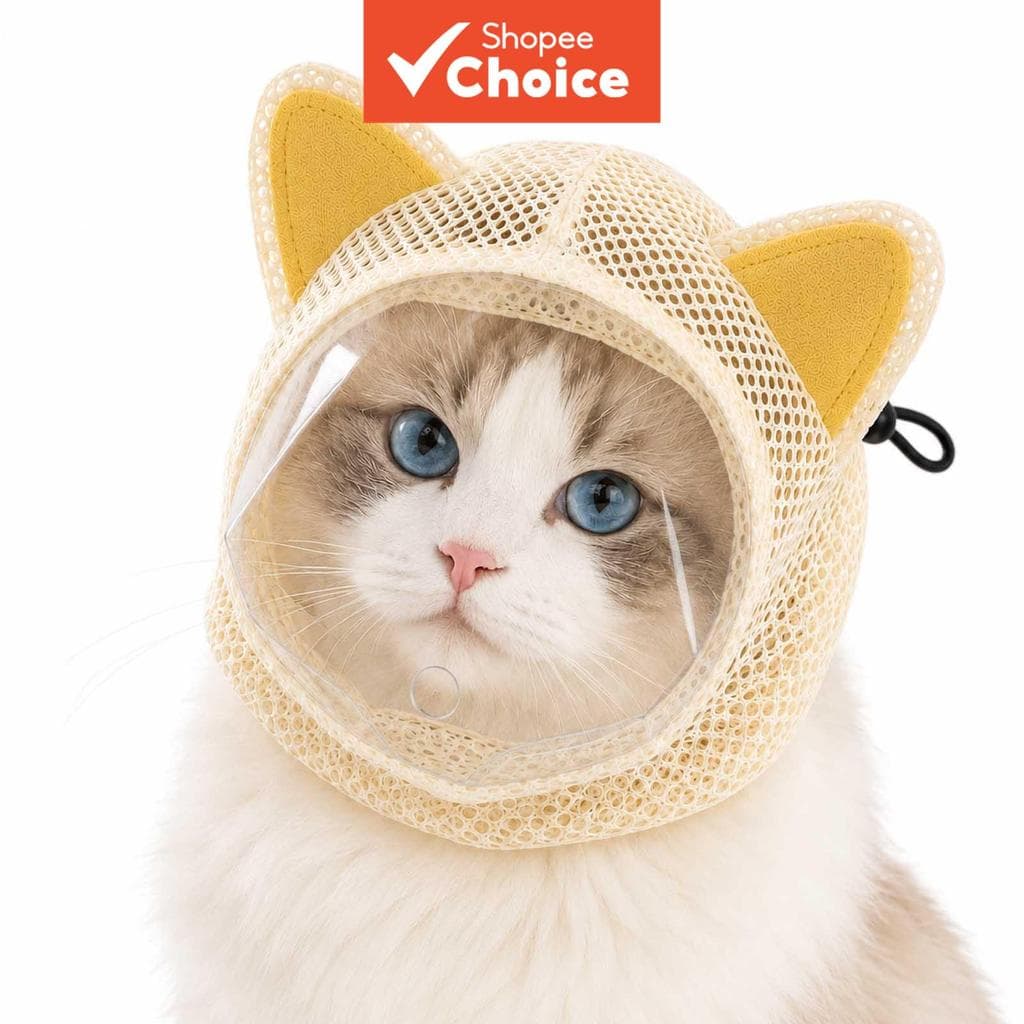 Focinheira para Gatos Antimordida, Respirável em Malha, Máscara de Recuperação Ajustável, Protetor Ajustável para Evitar