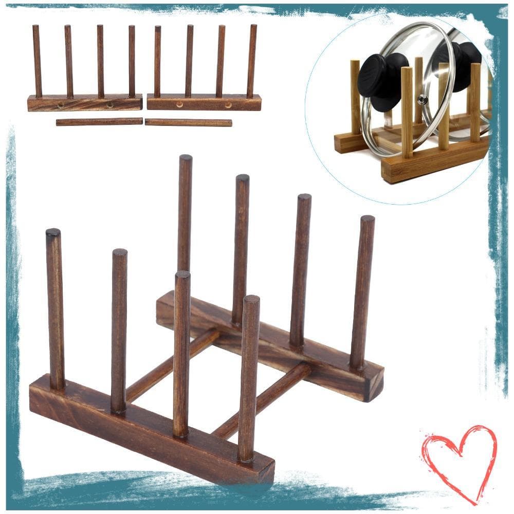 MIHAN 2 Peças De Rack De Secagem De Pratos , Armazenamento Com Design Vertical De Cor Marrom , Organizador De Armário Do